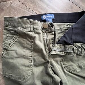 Democracy Khaki Green Pants with Stud Accents